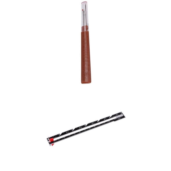 Wxqbjtam Metal Sewing Measuting Gauge And Brown Big Seam Ripper Sewing Accessory For