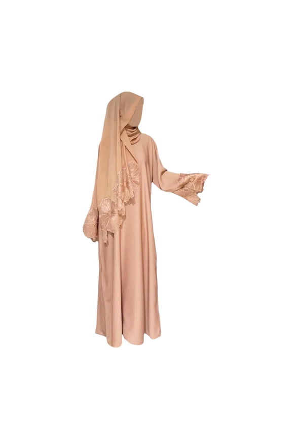 Muslim Dress Comfortable Kaftan Robe Soft Full Cover Polyester Women Muslim Robe