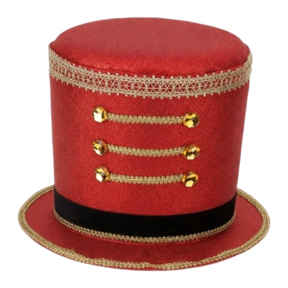Wxqbjtam Nutcracker Hat Carnival Christmas Soldier Costume for Mardi Gras Xmas Band Major Deep Red