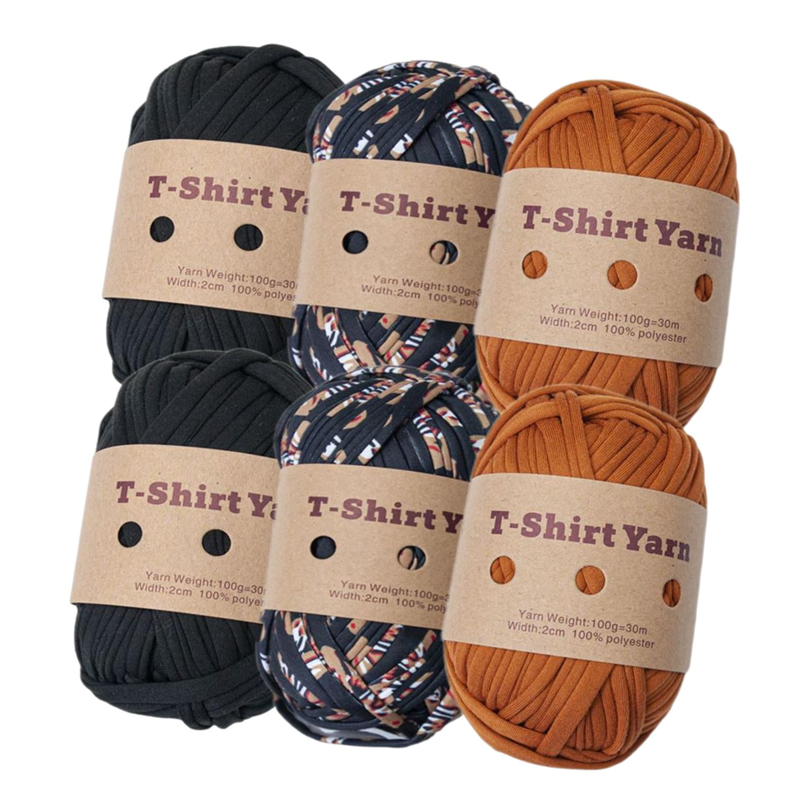 Wxqbjtam -Pack Knitting Yarn, T-shirt Yarn, 196 Yards Total Length, Chunky Yarn, Yarn for Set B