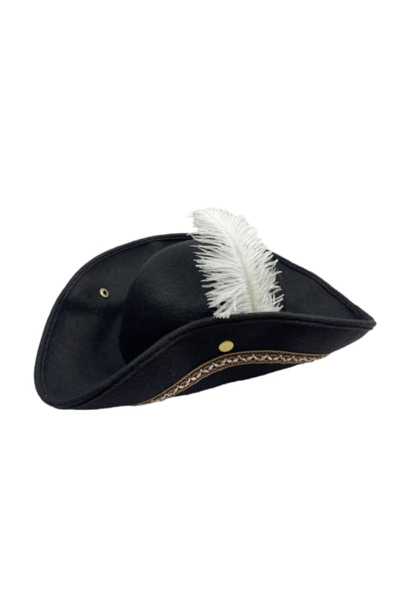 Pirate Hat for Adults Costume Accessories Buccaneer Hat Novelty with Feather for