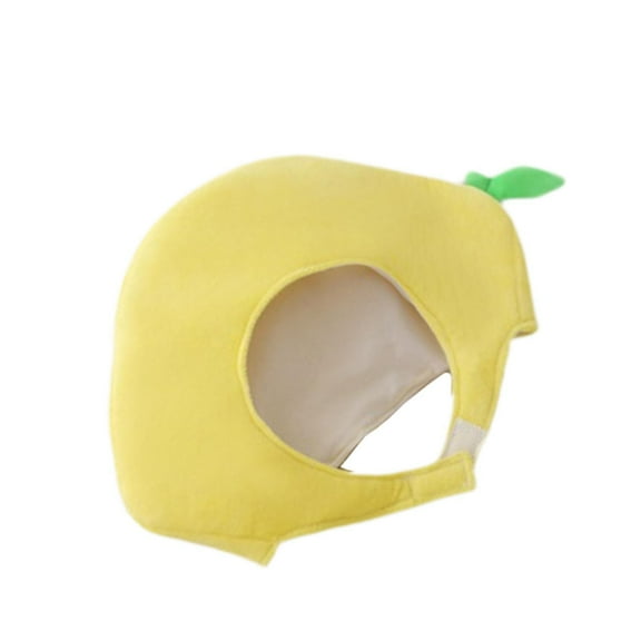 Wxqbjtam Plush Fruit Headgear Lemon Hat Decorative Funny Novelty Headwear for Fancy Dress