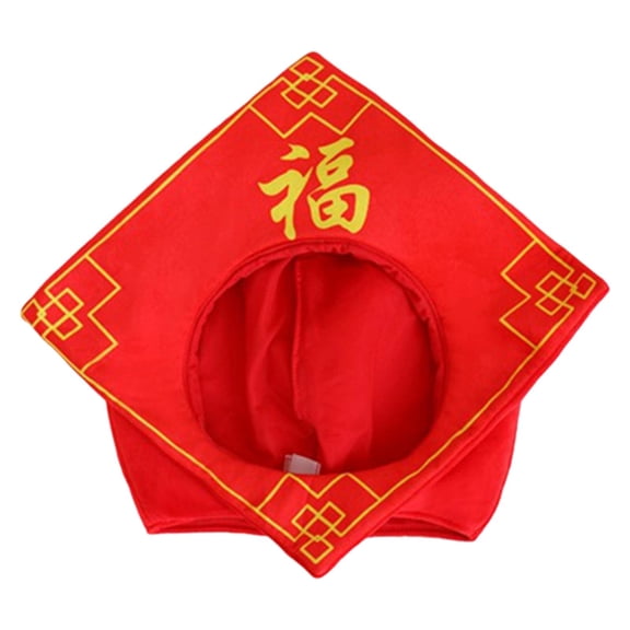 Wxqbjtam Plush Hat Cartoon Dress up New Year Headpiece Fu Character Headgear for Carnival