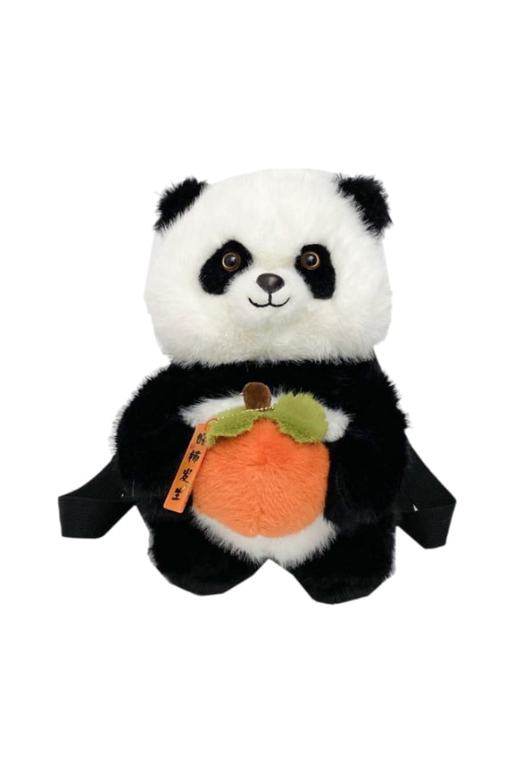 Plush Panda Backpack Adjustable Shoulder Strap Casual Cartoon Stuffed Panda Doll