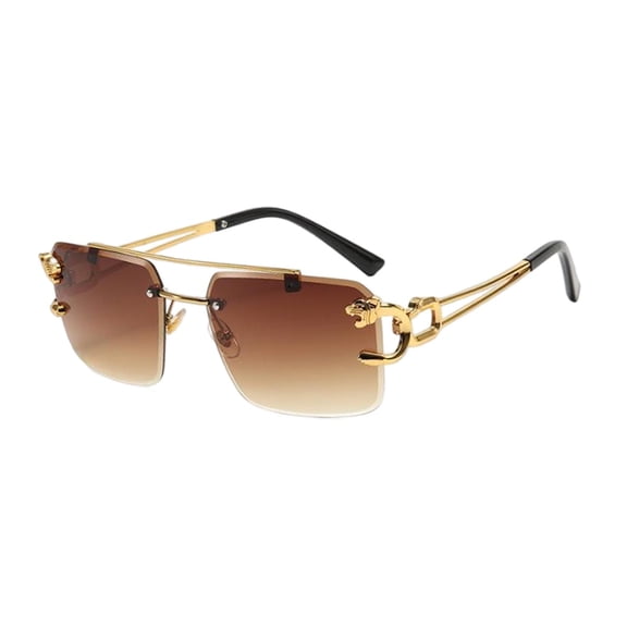 Wxqbjtam Rectangle Frameless Glasses Eye Glasses 400 Summer Modern Rimless Sunglasses for coffee