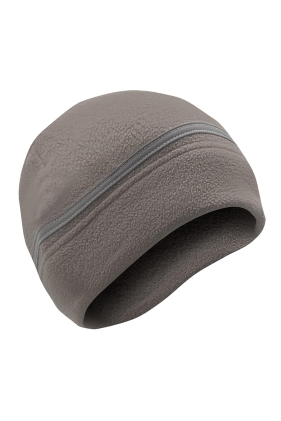 Reflective Fleece Hat Fleece Windproof High Visibility Thermal Winter Beanie for Grey