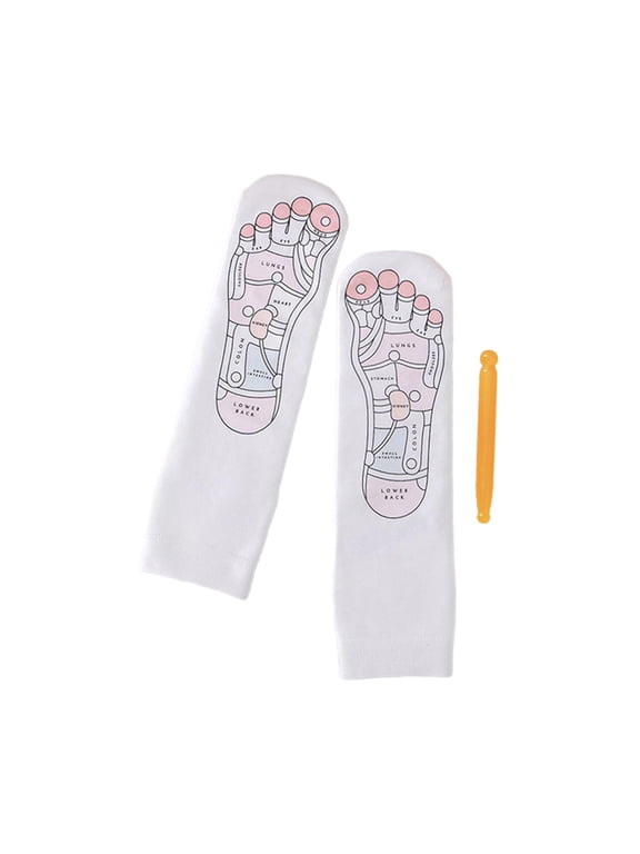 Reflexology Socks Accessories Acupoint Illustration Socks Foot Massage Socks for 30cmx8cm