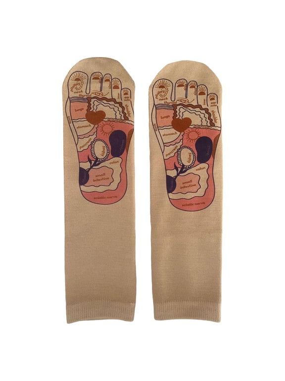 Reflexology Socks with Zones Marked Hosiery Massage Auxiliary Foot Massage Socks 30cm