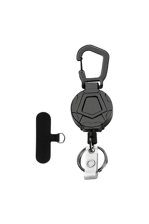 Retractable Keychain with Phone Tether Compact Multipurpose Sturdy Heavy Duty ID Style F