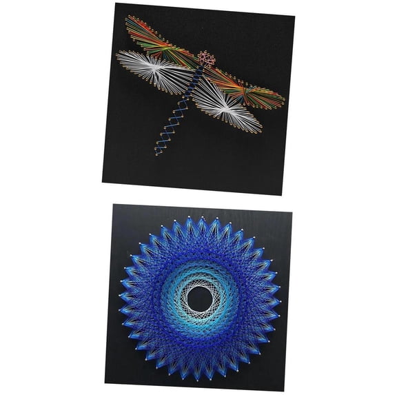 Wxqbjtam Set 2 Set Of Art Threads Kit For Beginners DIY Bird Nest Dragonfly Painting