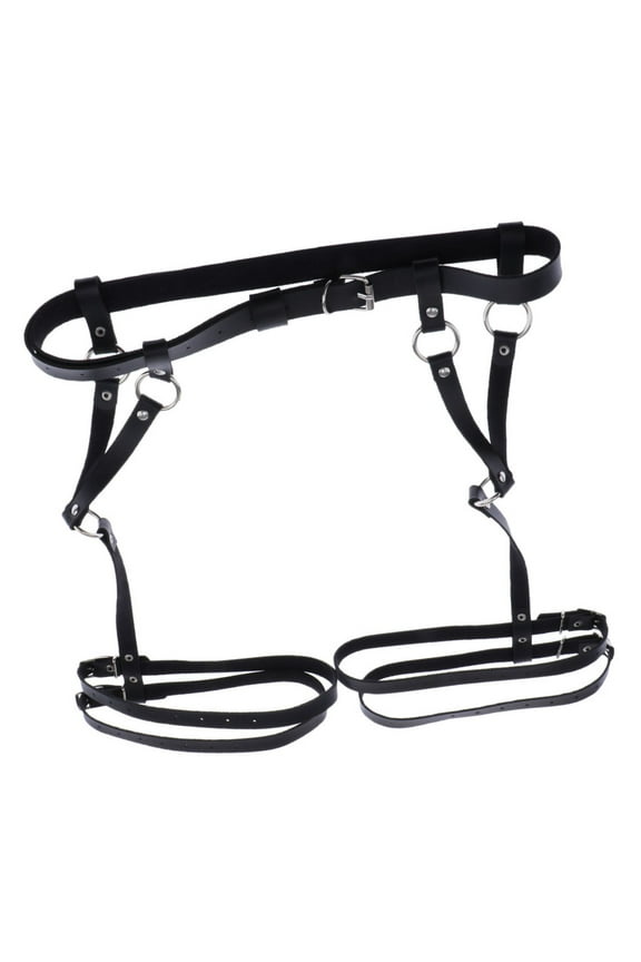 Sexy Leather Garters Belt Punk Women Leg Harness Adjustable Waist Cage Suspender