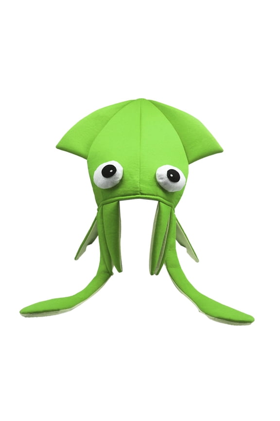 Squid Hat Animals Hat Headdress Headgear Novelty Fancy Dress Headwear Sea Animal green