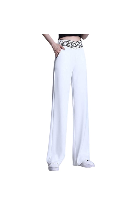 Straight Wide Leg Pants Women High Waisted Korean Style Lady Drape Business Work XL