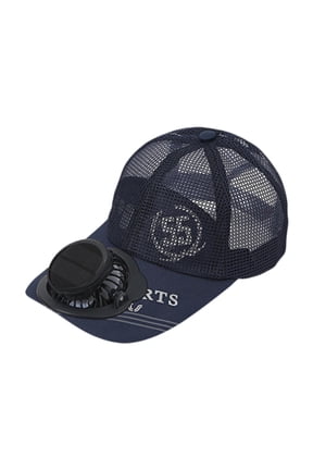 Sun Visor Hat with Fan Solar Powered Breathable Adjustable Summer Sun Protection Navy