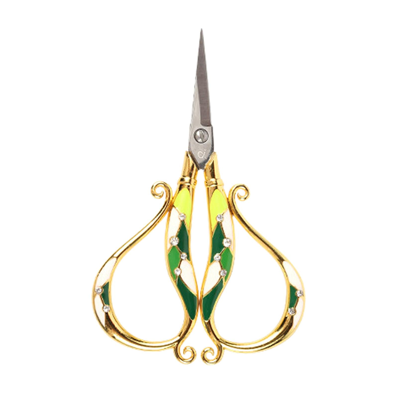 Wxqbjtam Tailor Scissors Embroidery Scissors Sewing Tool Dressmaker Shears Vintage Design Green