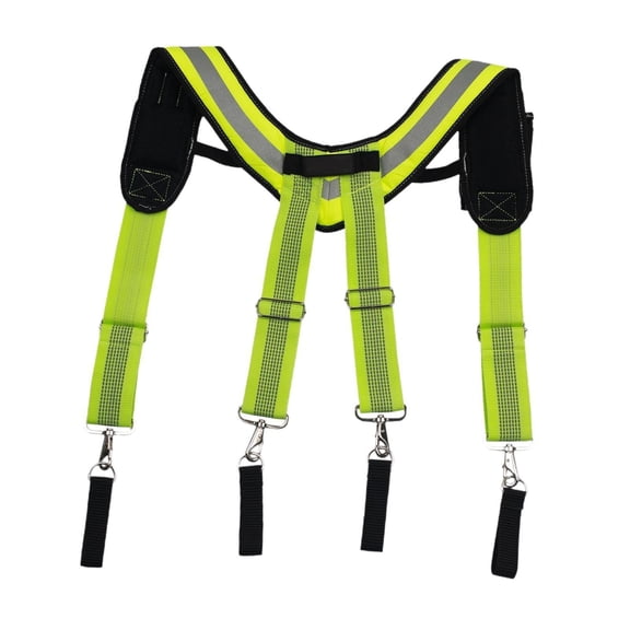 Wxqbjtam Tool Belt Suspender Adjustable with Reflective Strips Construction Bag Suspender Style B