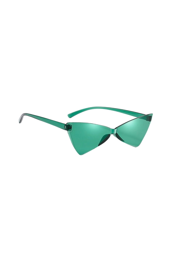 Triangle Rimless Sunglasses Candy Colored Transparent Glasses Cat Eye Sunglasses Green