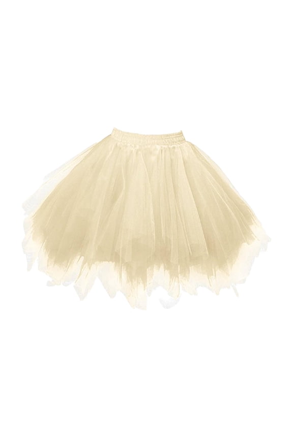 Tulle Petticoat Classic Layered Girl Lady Adults Supplies Women Tulle Tutu Skirt Champagne Color