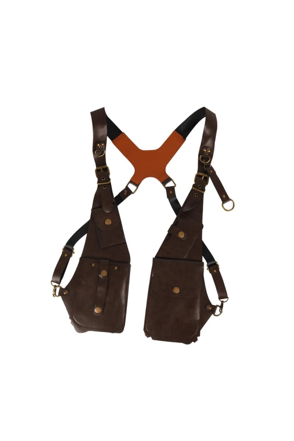 Underarm Shoulder Bag Concealed Pack Backpack for Steampunk Cosplay Travel Party Brown