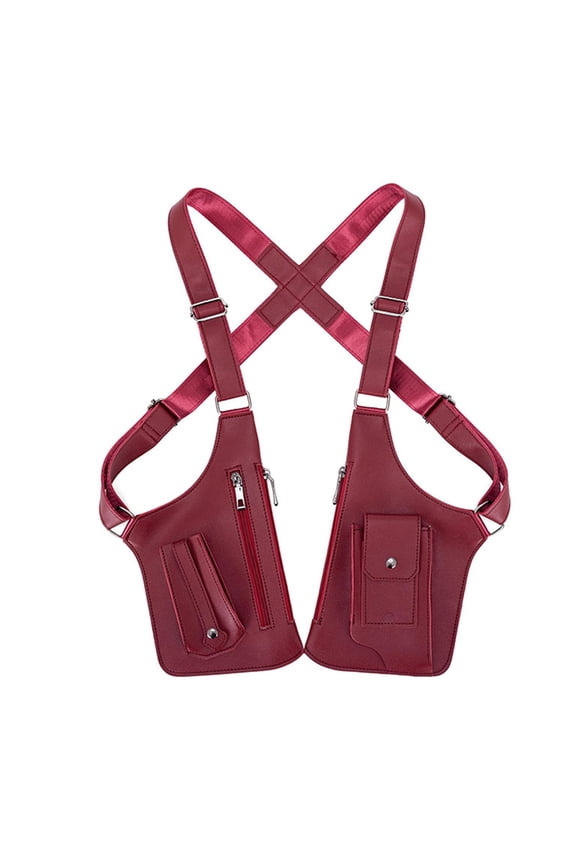 Underarm Shoulder Bag Concealed Pack Utility Pouch for Hiking Party Role Playing Red