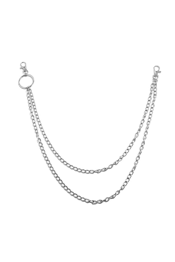 Unisex Metal Wallet Chain Biker Rocker Double Layered 2 Layer