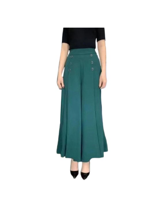 Wide Leg Pants for Women with Pockets Ladies Spring Summer Elastic Casual Female L
