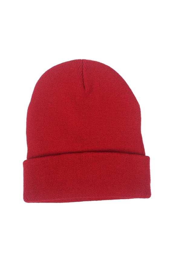 Winter Knitted Hat Beanie Comfortable Adults Men Women Cold Weather Hat Headgear Rose Red