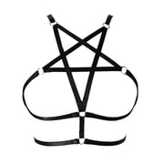 Wxqbjtam Women Harness Bra Cage Bralette Cupless Lingerie Elastic Pentagram for Nightclub
