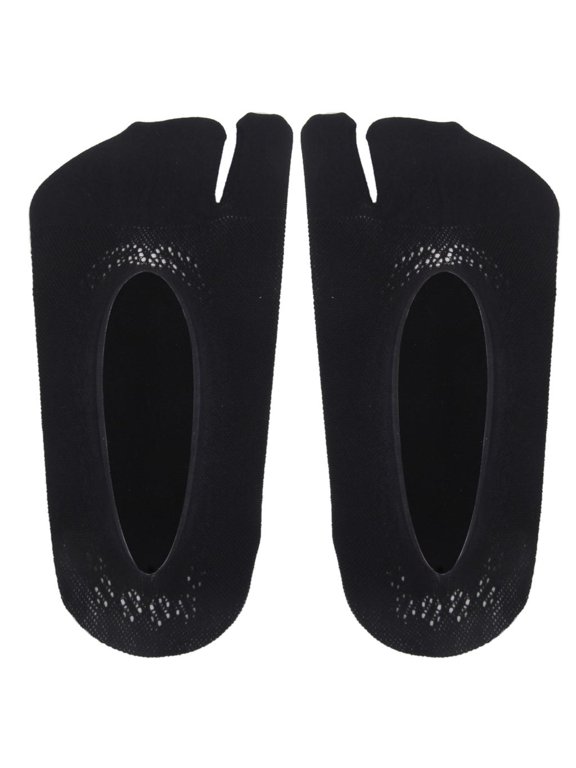Women's NO SHOW Boat Socks Split 2 Toes Footsie Low Cut Trainer Sports Black