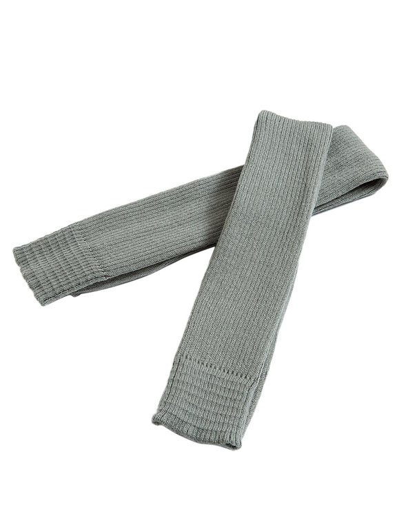 Womens Winter Leg Warmers Over the Knee Solid Color Long Boot Knitted Cable Knit Grey