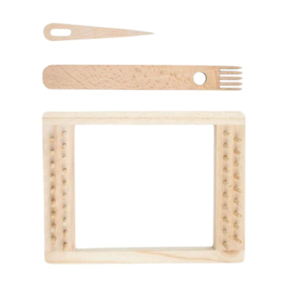 Wxqbjtam Wood Weaving Looms Kit Weaving Frame Machine 20cmx15cm Hand Knitting Weaving Pin 3pcs