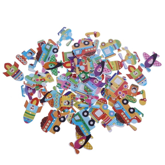 Wxqbjtam Wooden Buttons Wood 2-Holes Fastener Buttons for Sewing Knitting Handcraft, Mixed Transportation