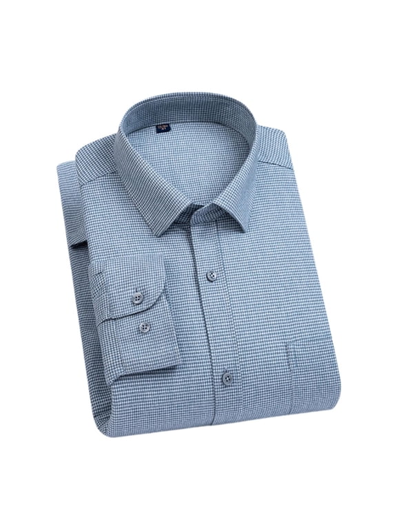 Wool Shirt Winter Soft Button up Comfortable Mens Long Sleeve Shirt Plaid Formal L