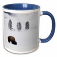 thumbnail image 1 of 3drose, Wy, Yellowstone Np. American Bison Bull Foraging Beneath the Snow., 15oz Two-tone Blue Mug, 1 of 6