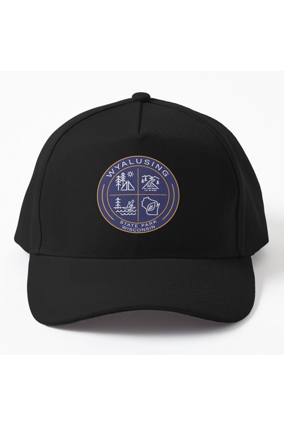 Wyalusing State Park Heraldic Logo Baseball Cap, Outdoor Travel Graphic Design, Classic Hat