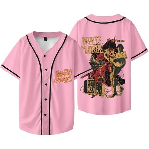 Wyatt Flores 2025 Merch Baseball Jersey Retro Fashion Short Sleeve Unisex Hip Hop Top