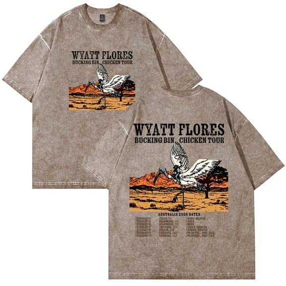 Wyatt Flores Bucking Bin Chicken Tour 2026 Merch Cotton T-Shirt Wash Tee Women Men Short Sleeve Crewneck Tee