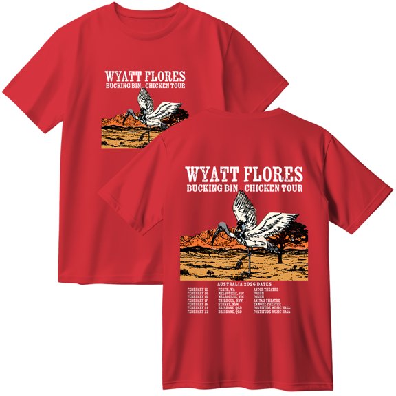 Wyatt Flores Bucking Bin Chicken Tour 2026 Merch Cotton T-Shirt Women Men Casual Crewneck Short Sleeve Tee