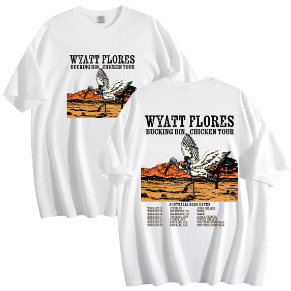 Wyatt Flores Bucking Bin Chicken Tour 2026 Merch Cotton T-Shirt Women Men Crewneck Casual Short Sleeve Tee