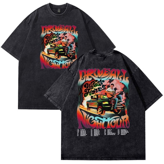 Wyatt Flores Drive All Night Tour 2026 T-Shirt Cotton Wash Tee Women Men Short Sleeve Casual Crewneck Tee
