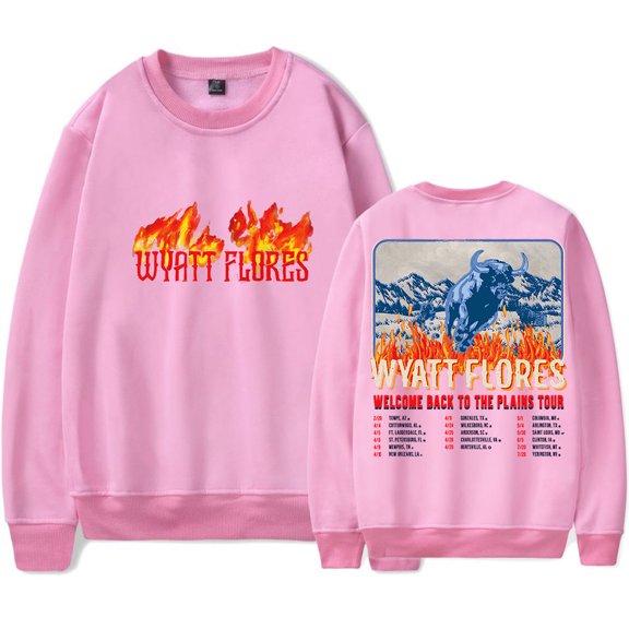 Wyatt Flores Welcome To The Plains Tour 2025 Merch Crewneck Sweatshirts Unisex Fashion Long Sleeve