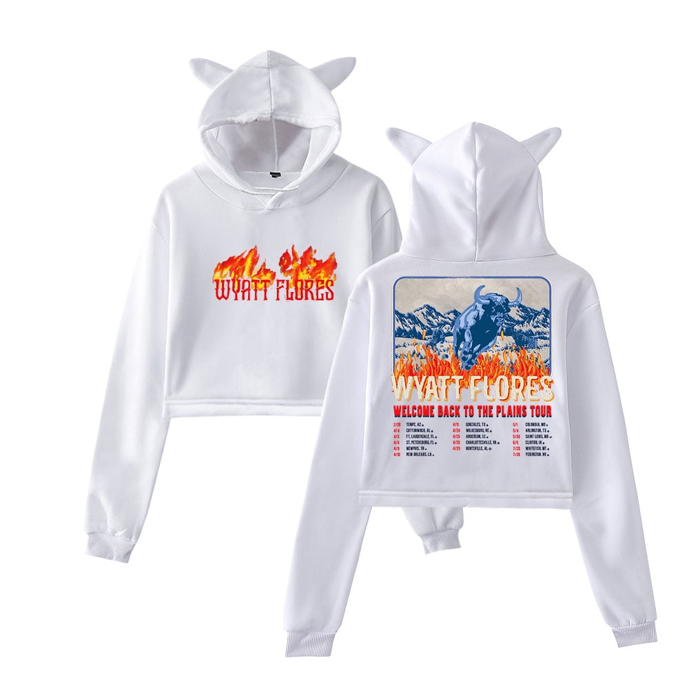 Wyatt Flores Welcome To The Plains Tour 2025 Merch Pullover Female Cat Wyatt Flores Welcome To The Plains Tour 2025 Merch Pullover Female Cat Ears Hoodie Long Sleeve Tee 2dc1e6ce 531f 4002 A704