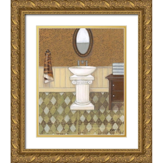 Wyatt Jr., Norman 12x14 Gold Ornate Wood Framed with Double Matting Museum Art Print Titled - Upscale Bath IV