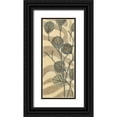 thumbnail image 1 of Wyatt Jr., Norman 12x24 Black Ornate Wood Framed with Double Matting Museum Art Print Titled - Leaves on Stripes I, 1 of 4