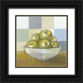 thumbnail image 1 of Wyatt Jr., Norman 15x15 Black Ornate Wood Framed with Double Matting Museum Art Print Titled - Green Apples, 1 of 4