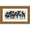 thumbnail image 1 of Wyatt Jr., Norman 18x10 Gold Ornate Wood Framed with Double Matting Museum Art Print Titled - Black Flowers on White II, 1 of 4