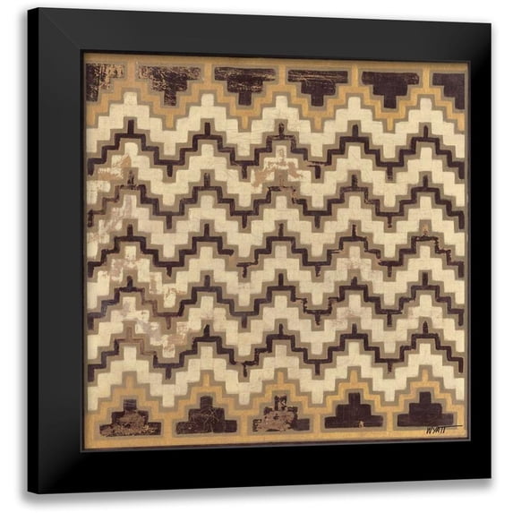 Wyatt Jr., Norman 20x20 Black Modern Framed Museum Art Print Titled - Antique Mudcloth III