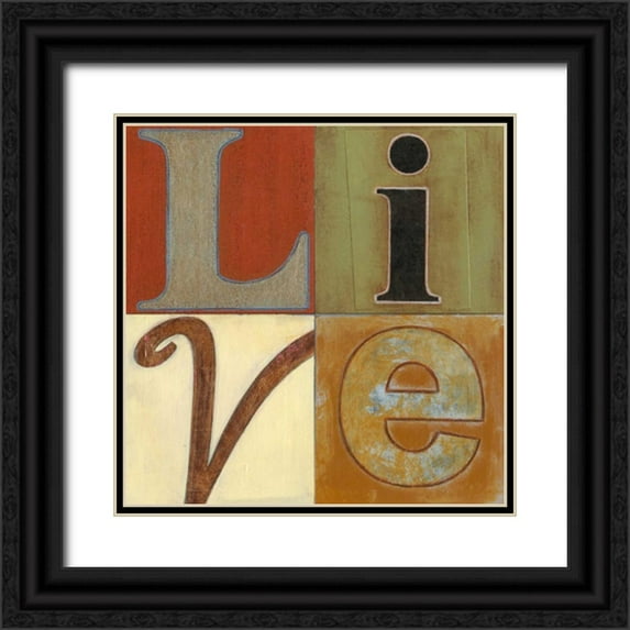 Wyatt Jr., Norman 20x20 Black Ornate Wood Framed with Double Matting Museum Art Print Titled - Live a Lot