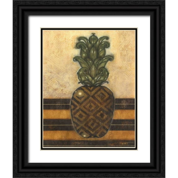 Wyatt Jr., Norman 20x24 Black Ornate Wood Framed with Double Matting Museum Art Print Titled - Regal Pineapple I