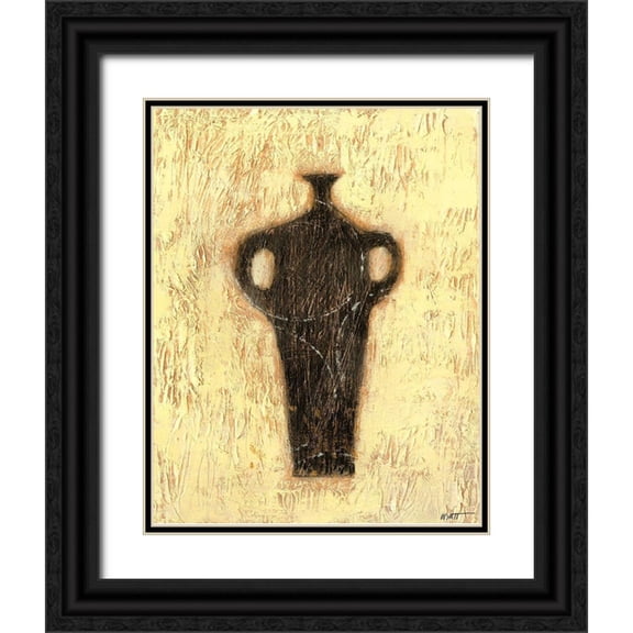 Wyatt Jr., Norman 20x24 Black Ornate Wood Framed with Double Matting Museum Art Print Titled - Woodcut Ebony Vase I
